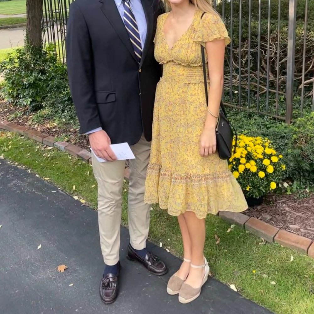Flowy yellow midi dress